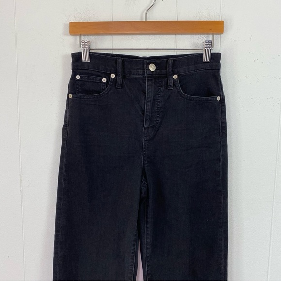 Madewell Slim Wide Leg Crop Jeans Women’s 26 Faded Black High Rise - Picture 3 of 16